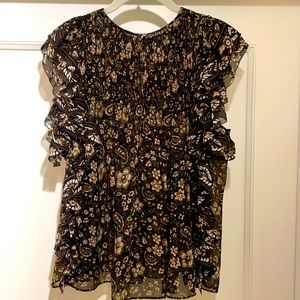 Ulla Johnson Ruffle Blouse with Paisley Print